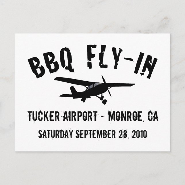 BBQ Fly-In Aeroplane Postcard (Front)