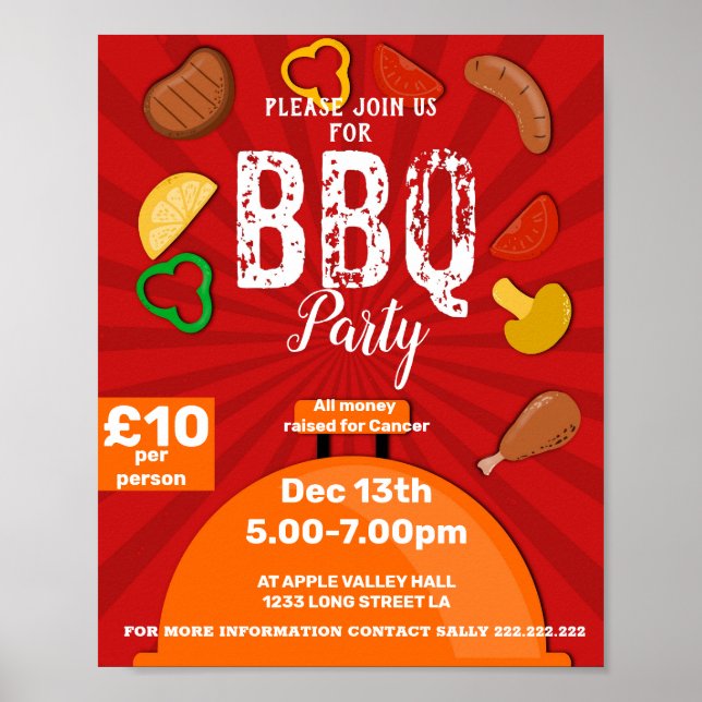 BBQ fundraiser  poster (Front)