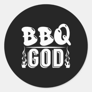 Bbq God Grill Barbecue Enthusiast Classic Round Sticker
