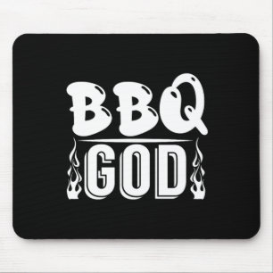 Bbq God Grill Barbecue Enthusiast Mouse Pad