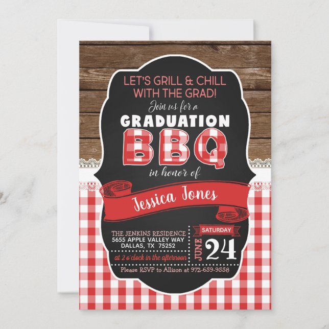 BBQ Graduation Party Invitation (Front)