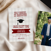 BBQ Graduation Party Invitation Photo Back