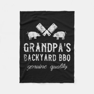 Bbq Grandpa Grill Saying _ Barbecue Quote Grilling Fleece Blanket