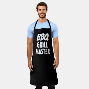 BBQ GRILL MASTER BLACK APRON MENS