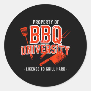 Bbq Grill Master Certified Meat Lover Funny Classic Round Sticker