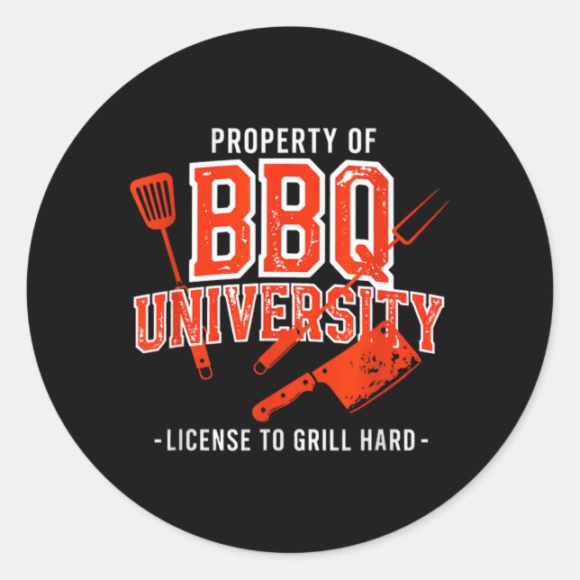 Bbq Grill Master Certified Meat Lover Funny Classic Round Sticker (Front)