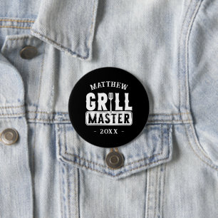  BBQ Grill Master Personalised Best Dad Father's   7.5 Cm Round Badge