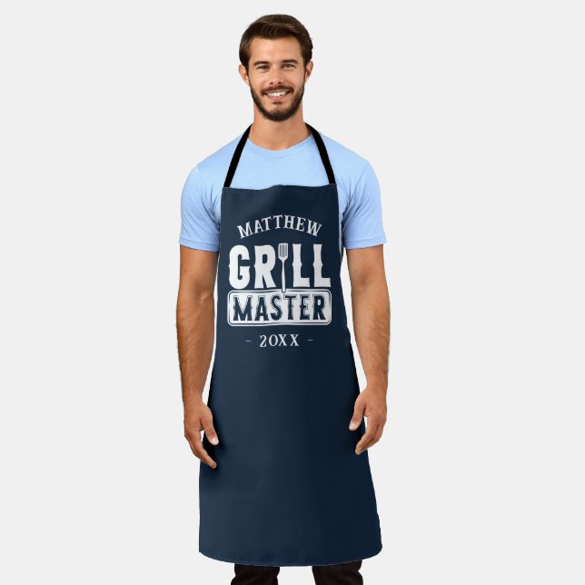  BBQ Grill Master Personalised Best Dad Father's   Apron (Worn)