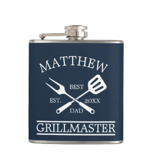 BBQ Grill Master Personalised Best Dad Father's Hip Flask