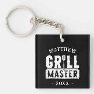  BBQ Grill Master Personalised Best Dad Father's   Key Ring