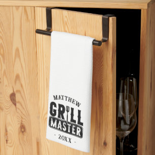 BBQ Grill Master Personalised Best Dad Father's Tea Towel