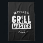 BBQ Grill Master Personalised Best Dad Father's   Tea Towel<br><div class="desc">Funny BBQ Grill Master Personalised Barbecue Best</div>