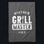 BBQ Grill Master Personalised Best Dad Father's   Tea Towel<br><div class="desc">Funny BBQ Grill Master Personalised Barbecue Best</div>