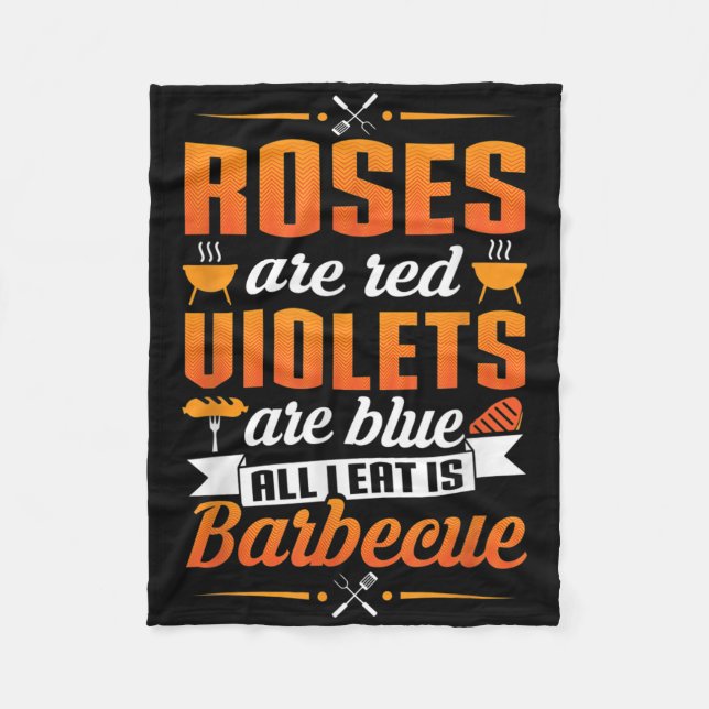 Bbq Grill Master Pun Shirt - Funny Barbecue Chef Q Fleece Blanket (Front)