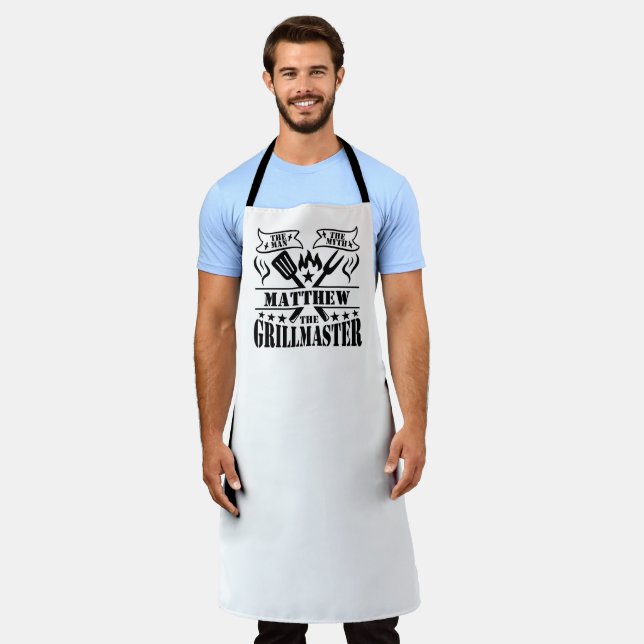  BBQ Grill Master The Man The Myth Personalised Apron (Worn)