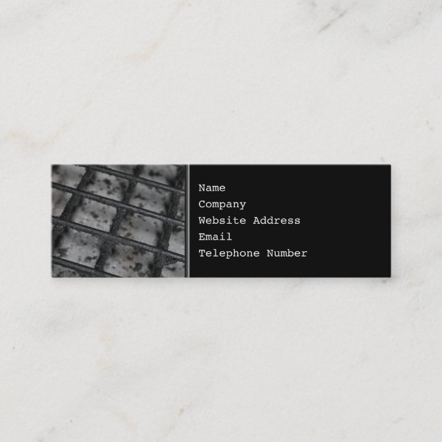 BBQ Grill Picture. Mini Business Card (Front)
