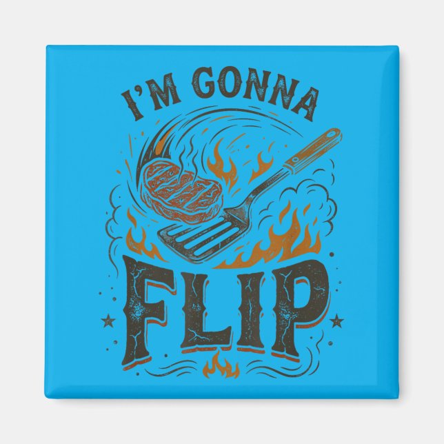 Bbq Grilling Barbecue Spatula Grill Chef Magnet (Front)