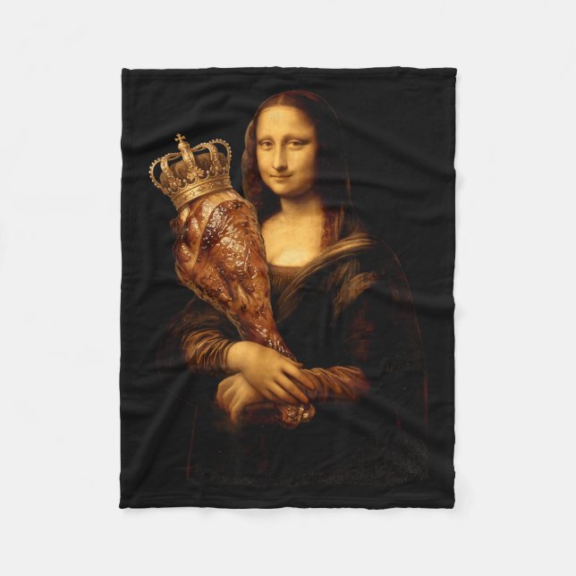 BBQ Grilling Lisa Roasted Meat Leg Crown Funny Fleece Blanket (Front)