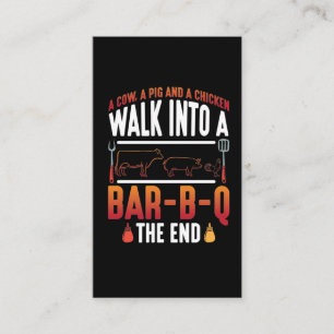 BBQ Grilling Summer Barbecue Pig Chicken Cow Business Card