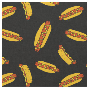 BBQ Hot Dogs Sausages Kids Birthday Fabric