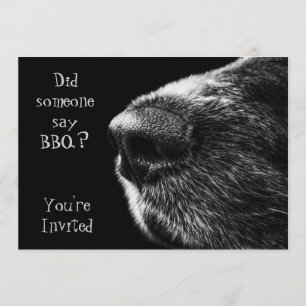 BBQ invitation dog nose black and grey
