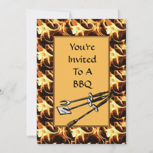 BBQ Invitation With BBQ Utensils