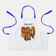 BBQ Kid Apron. Customisable. Barbecue lover.