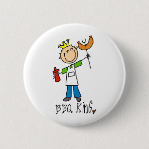 BBQ King 6 Cm Round Badge