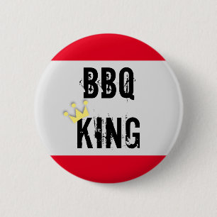 BBQ King 6 Cm Round Badge