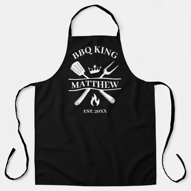 BBQ King Barbecue Personalised  Apron (Front)