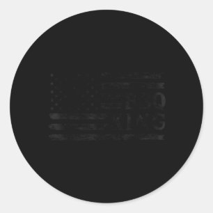 Bbq King Black Usa Flag Fathers Day Vintage Dad Classic Round Sticker