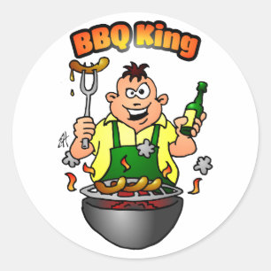 BBQ King Classic Round Sticker