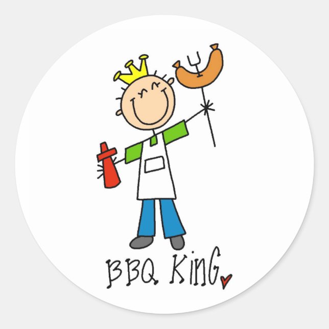 BBQ King Classic Round Sticker (Front)