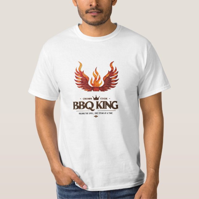 BBQ King – Crown the Cook with Fire Wings T-Shirt (Front)