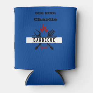 BBQ KING Editable text  Can Cooler