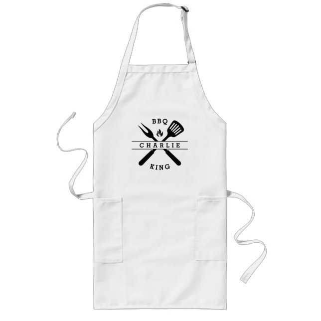 BBQ King | Father's Day Gift | Personalised Name Long Apron (Front)