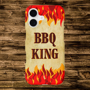 BBQ King Red Flames Cookout iPhone Case