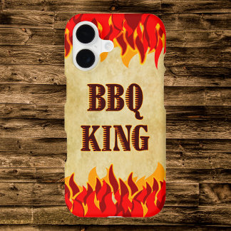 BBQ King Red Flames Cookout iPhone Case