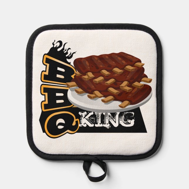 BBQ KING! Ribs Icon Pot Holder (Front)