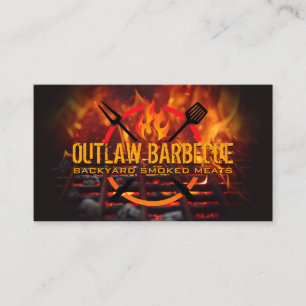 BBQ Logo Fire Grill and Charcoal Business Card