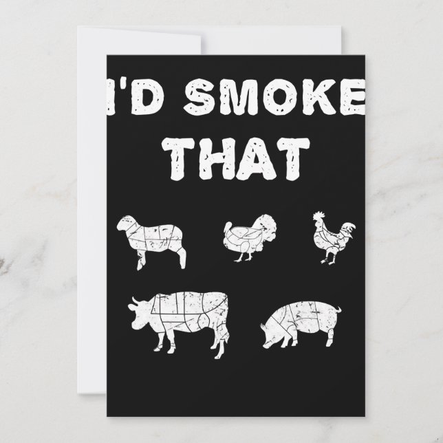 BBQ Lovers | ID Smoke That Chef Smoker BBQ Gifts Holiday Card (Front)