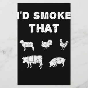 BBQ Lovers ID Smoke That Chef Smoker BBQ Gifts Stationery