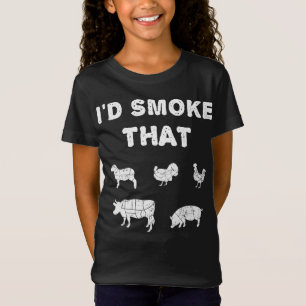 BBQ Lovers   ID Smoke That Chef Smoker BBQ Gifts T-Shirt