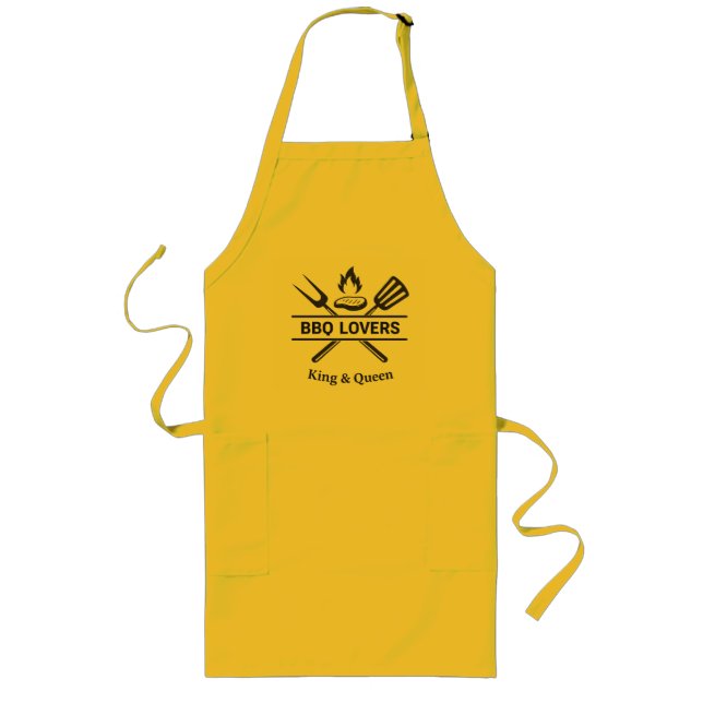 BBQ Lovers King & Queen Apron | Couples Grill Gift (Front)