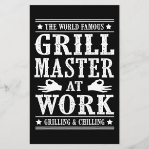 BBQ Lovers The World Famous Grill Master At Work Stationery