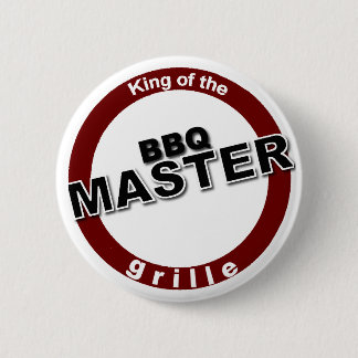 BBQ Master King of the Grille 6 Cm Round Badge