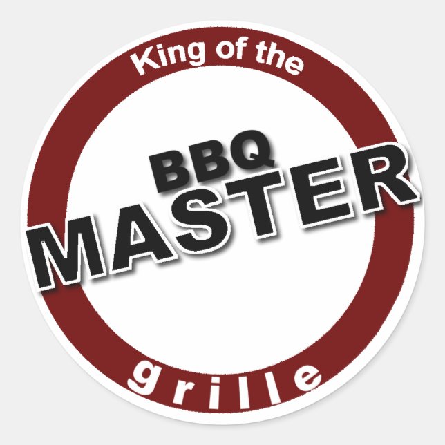 BBQ Master King of the Grille Classic Round Sticker (Front)
