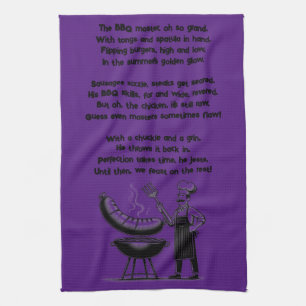 BBQ Master’s Humorous Poem Tea Towel