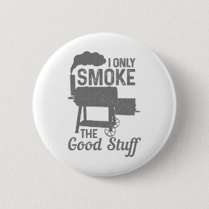 Bbq Meat Smoking Smoker Grill Grilling Funny 6 Cm Round Badge