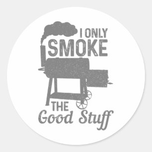 Bbq Meat Smoking Smoker Grill Grilling Funny Classic Round Sticker